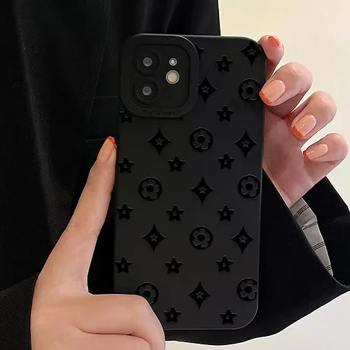 Luxury Brand Phone Case Soft TPU Black Star High-Quality iPhone Case For iPhone 11,12,13,14Pro Max