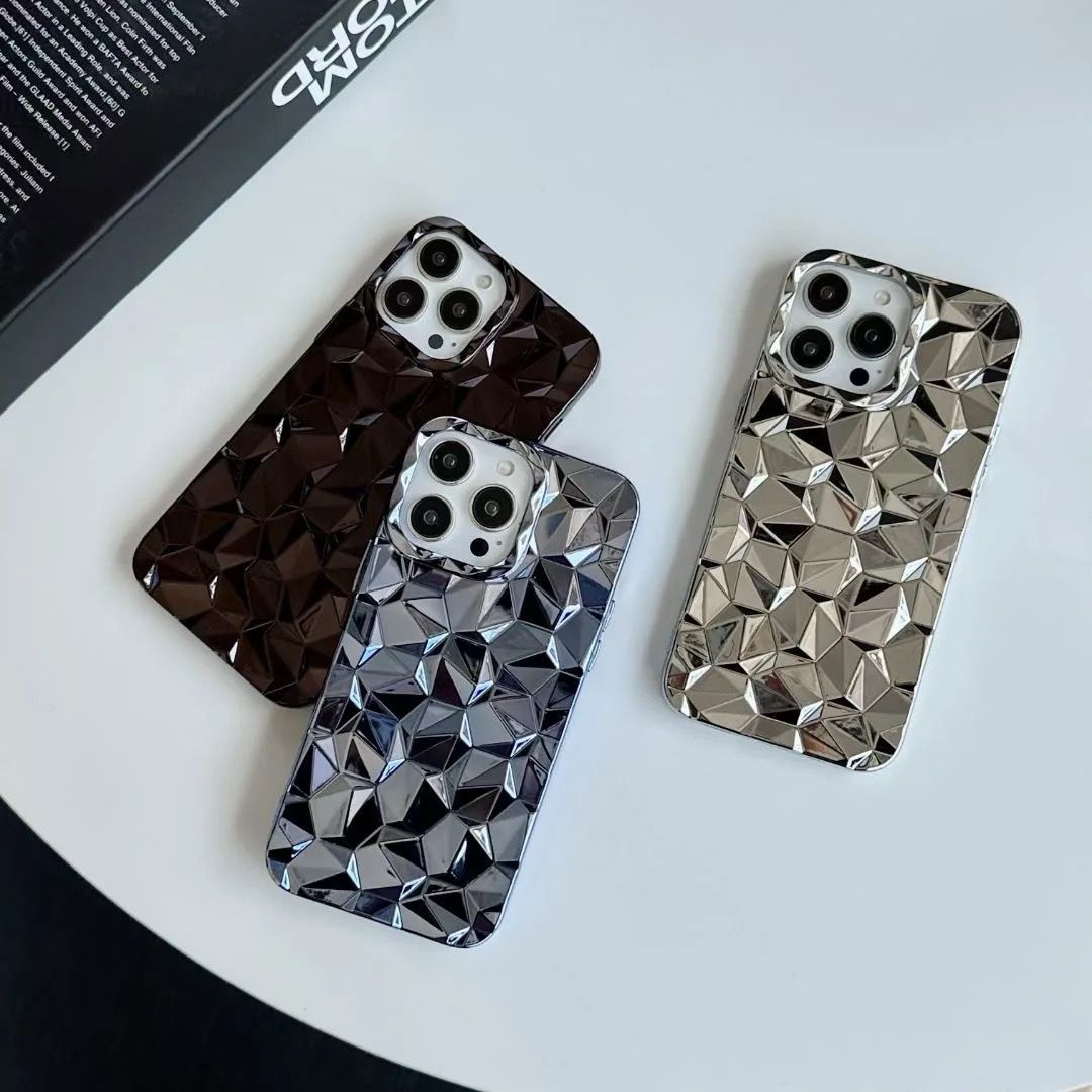 Luxury Phone Case for iPhone 14 13 12 11 Pro Max Plus Glitter Bling 3D Cube Diamond Marble Soft TPU Shockproof Cover