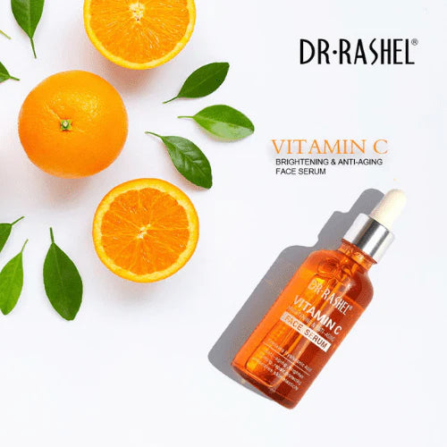 Dr Rashel Vitamin C Serum for Face Brightening & Anti-Aging Dry Skin Oily Skin Glowing Face acne scars - Vitamin C Face Serum Before Makeup for face Whitening with Hyaluronic Acid - 50ml