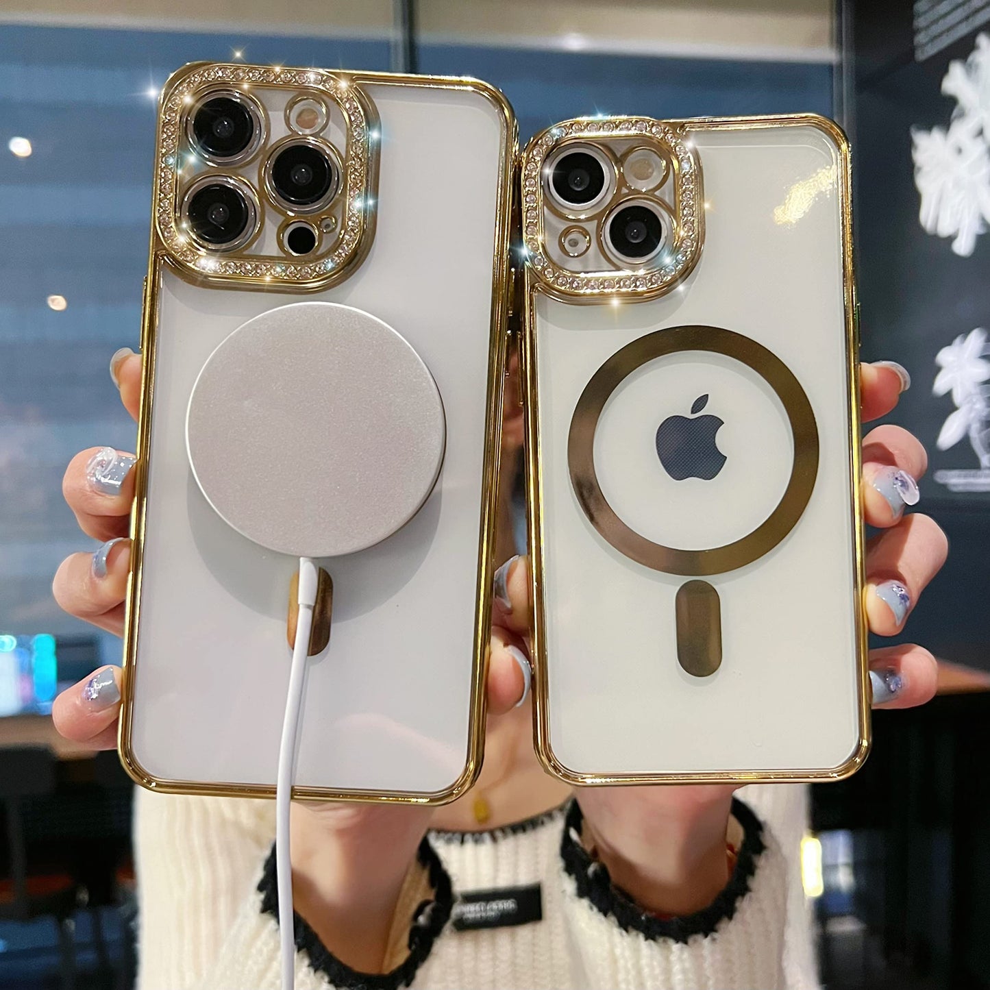 iphone cover case Luxury Wireless Charge Magsafe Phone Case For iPhone 14 13 12 11 Pro Max Plus Transparent Magnetic Electroplate Bumper Cover