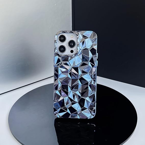 Luxury Phone Case for iPhone 14 13 12 11 Pro Max Plus Glitter Bling 3D Cube Diamond Marble Soft TPU Shockproof Cover
