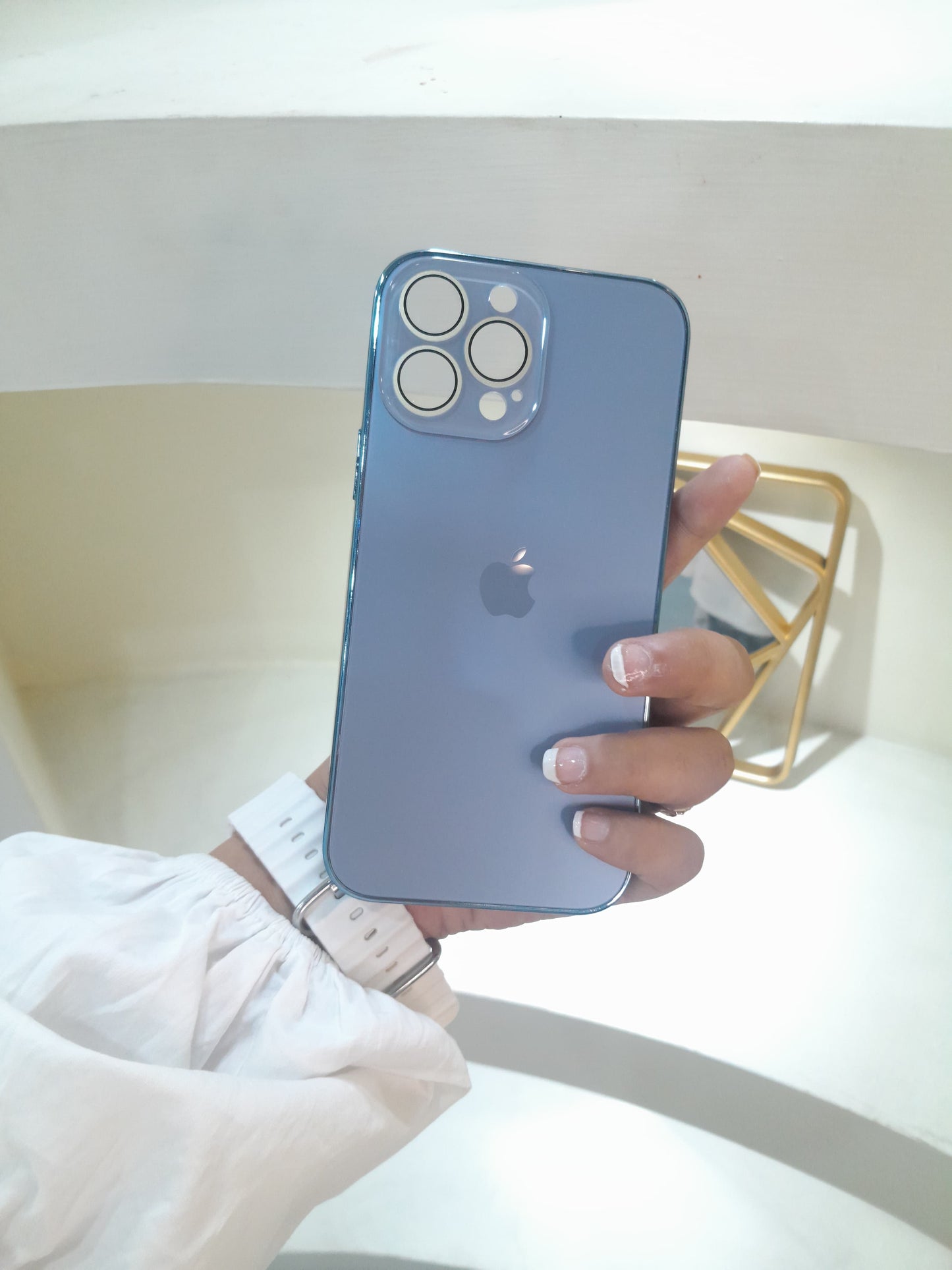 iPhone cover case luxury soft case with lens protector.
