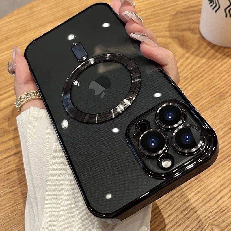 iphone cover case Luxury Wireless Charge Magsafe Phone Case For iPhone 14 13 12 11 Pro Max Plus Transparent Magnetic Electroplate Bumper Cover