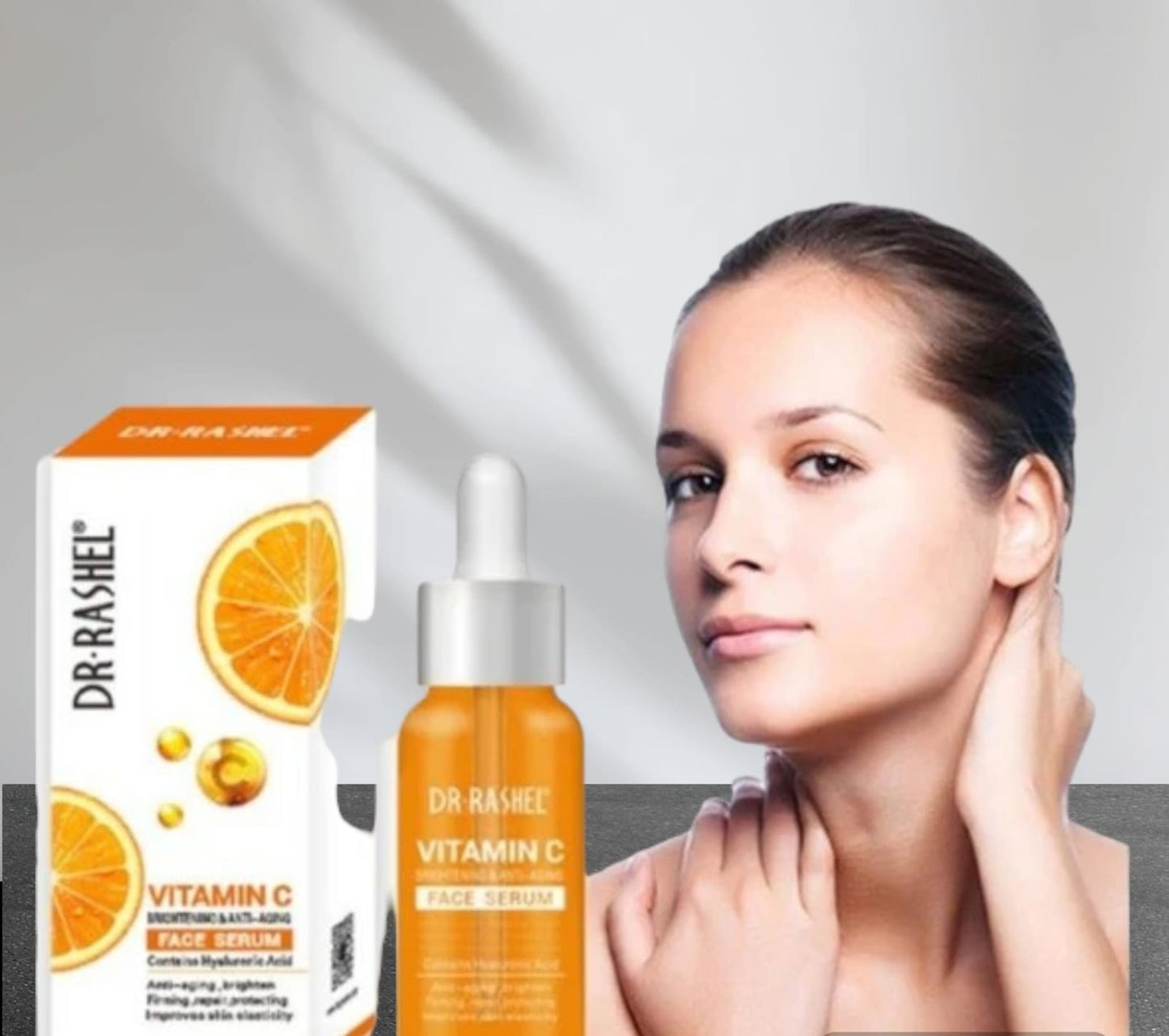 Dr Rashel Vitamin C Serum for Face Brightening & Anti-Aging Dry Skin Oily Skin Glowing Face acne scars - Vitamin C Face Serum Before Makeup for face Whitening with Hyaluronic Acid - 50ml