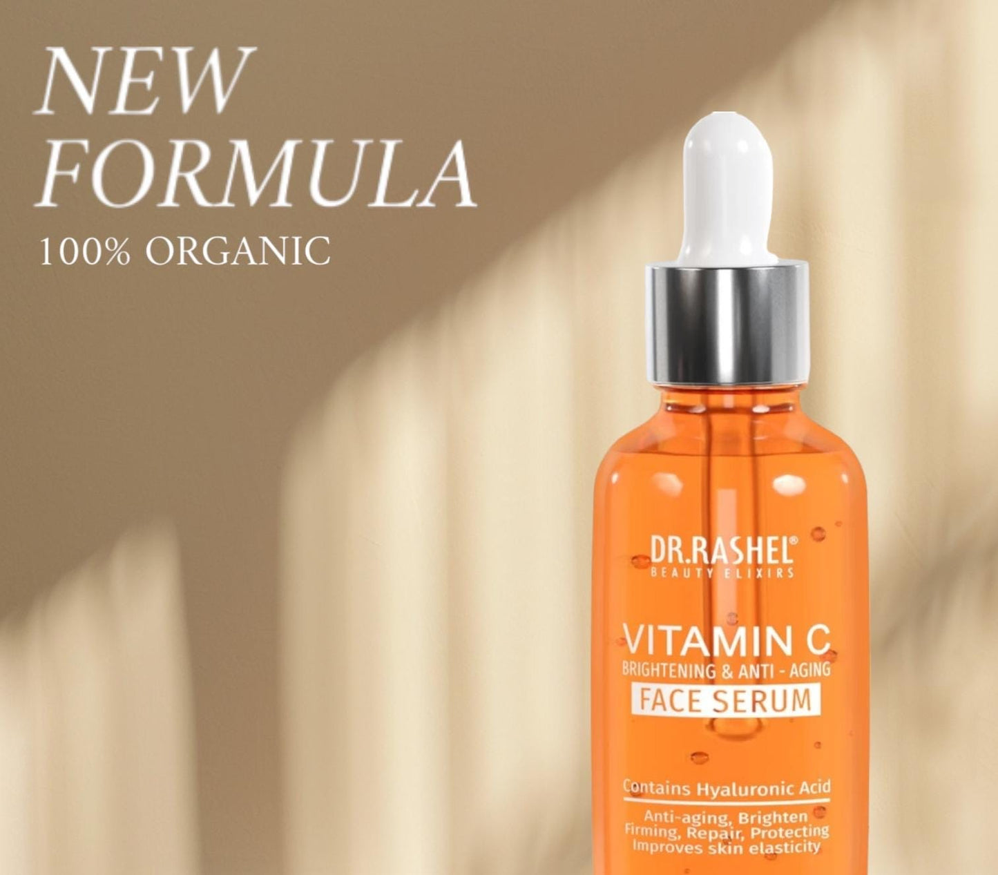 Dr Rashel Vitamin C Serum for Face Brightening & Anti-Aging Dry Skin Oily Skin Glowing Face acne scars - Vitamin C Face Serum Before Makeup for face Whitening with Hyaluronic Acid - 50ml