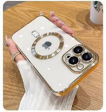 iphone cover case Luxury Wireless Charge Magsafe Phone Case For iPhone 14 13 12 11 Pro Max Plus Transparent Magnetic Electroplate Bumper Cover