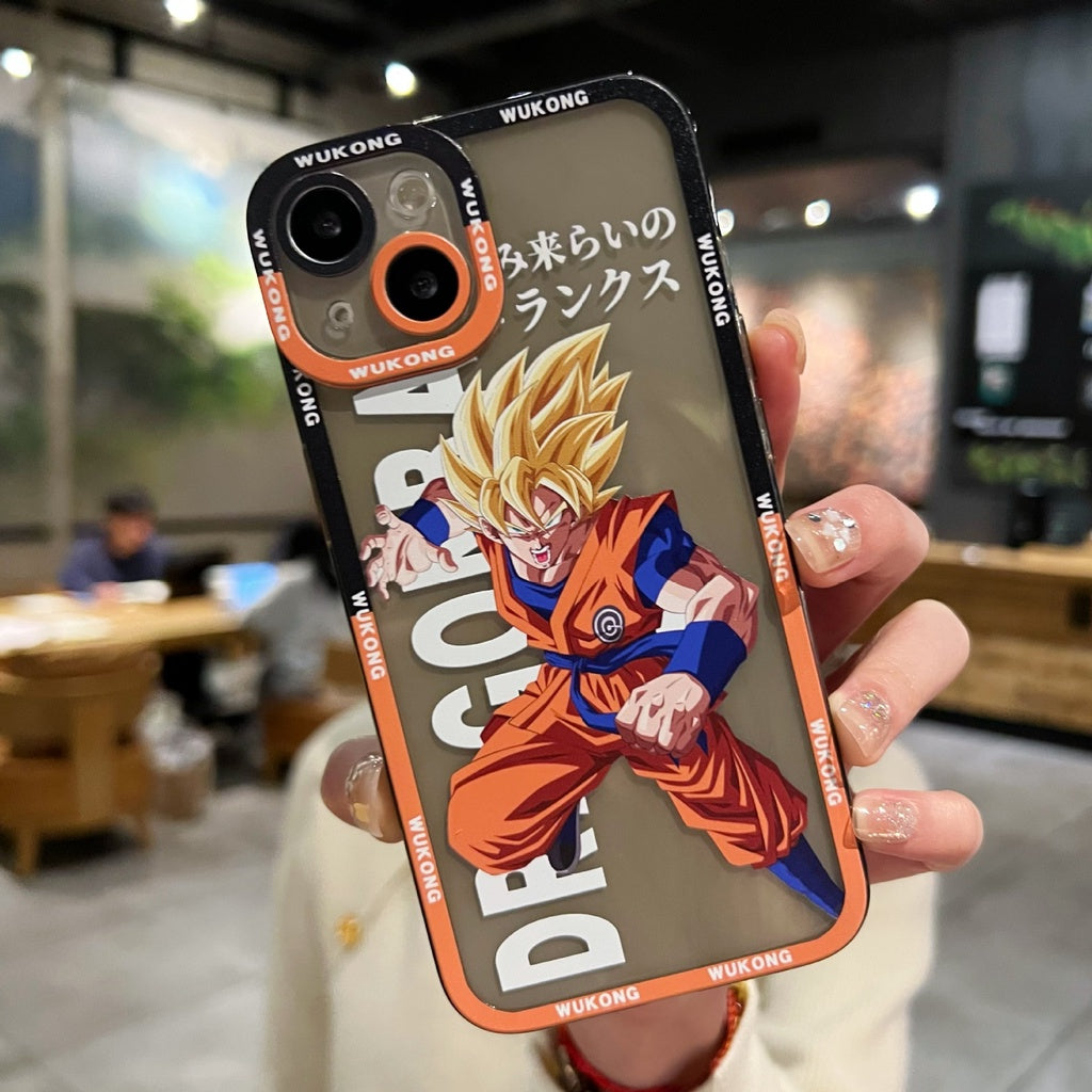 Dragon Ball Goku Luxury with Lens Protector Transparent Case for IPhone 14 Plus 11 12 13 Pro Max XS XR Shockproof Cover Men Gift