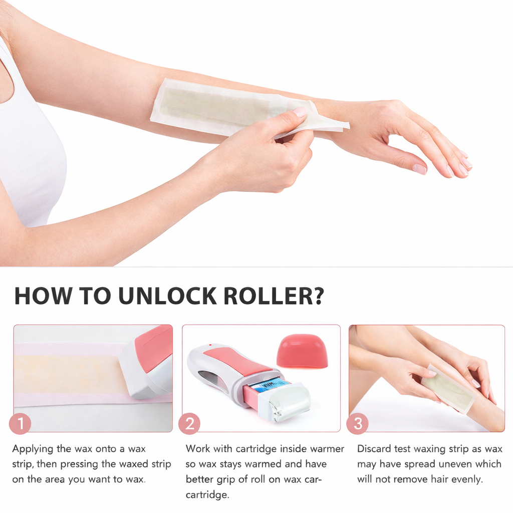3-in-1 Depilatory Wax Heater Roll-On – Portable Hair Removal Machine