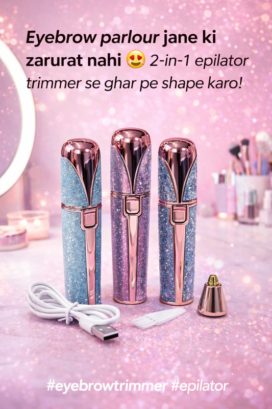 2-in-1 Epilator Facial Hair  Remover & Eyebrow Trimmer  for Face Lips, Chin, Eyebrow, Bikini  Women’s Groomer rechargeable
