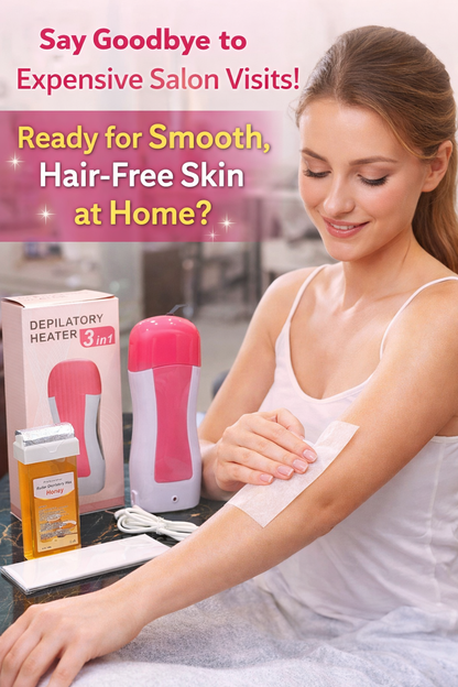 3-in-1 Depilatory Wax Heater Roll-On – Portable Hair Removal Machine