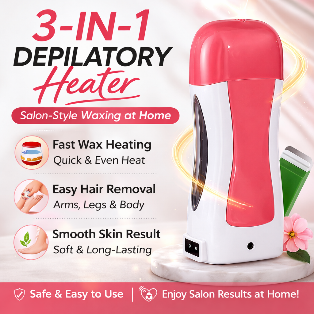 3-in-1 Depilatory Wax Heater Roll-On – Portable Hair Removal Machine