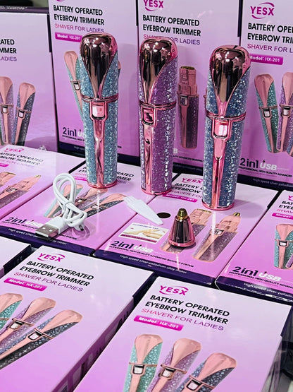 2-in-1 Epilator Facial Hair  Remover & Eyebrow Trimmer  for Face Lips, Chin, Eyebrow, Bikini  Women’s Groomer rechargeable