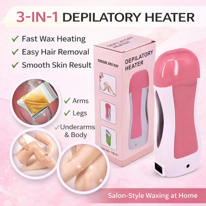 3-in-1 Depilatory Wax Heater Roll-On – Portable Hair Removal Machine
