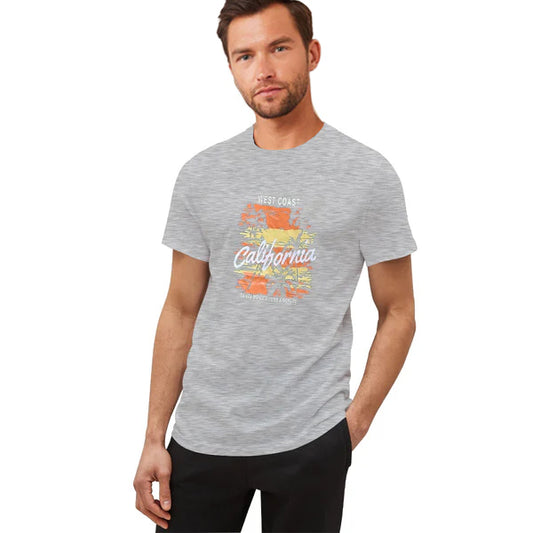 California Beach Sunset And Palm Tee Men's