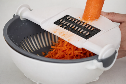 Hand held spiralizer 9-1-Multi-Functional Vegetable Cutter & Grater Bowl with 7 Interchangeable Blades – Kitchen Slicer Set