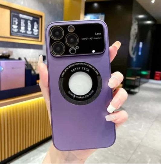 Luxury Matte PC Frame Magsafe Magnetic Phone Case For iPhone 12 13 14 Pro Max 14 Plus Wireless Charging Lens Protector Cover
