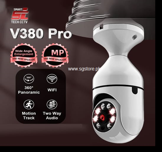 Wireless WIFI Bulb Holder  security camera 1080P HD Motion Detection v380 pro day and night vision